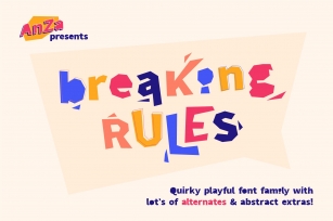Breaking Rules - new quirky playful and funny font family. Font Download