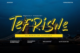 Tefrisne - 3D Monoline Font Font Download