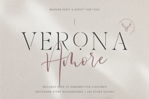 Verona Amore - Modern Serif & Script Font Duo & Extras Font Download