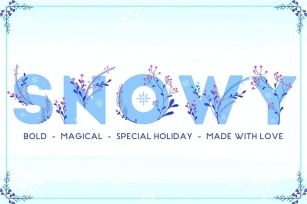 Snowy - Winter Floral Color Font Font Download