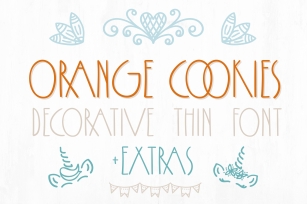 Orange Cookies - thin font with extra characters pictures Font Download