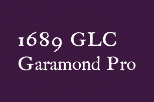 1689 GLC Garamond Pro Font Font Download