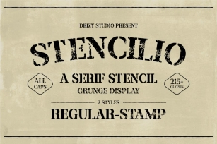 Stencilio – Serif Stencil Grunge Font Font Download