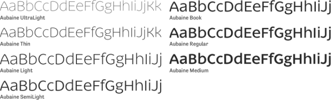 Aubaine Font Preview