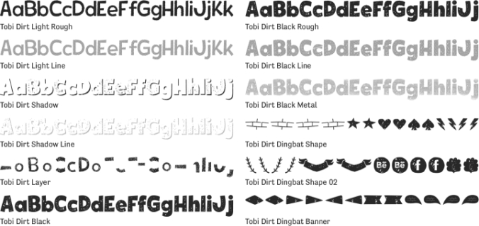 Tobi Dirt Font Preview