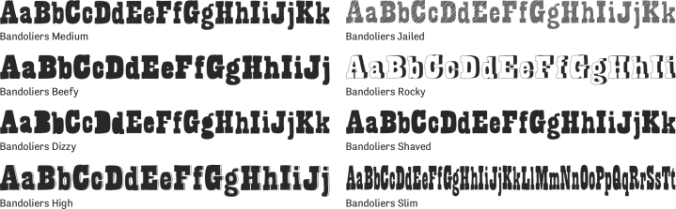 Bandoliers Font Preview