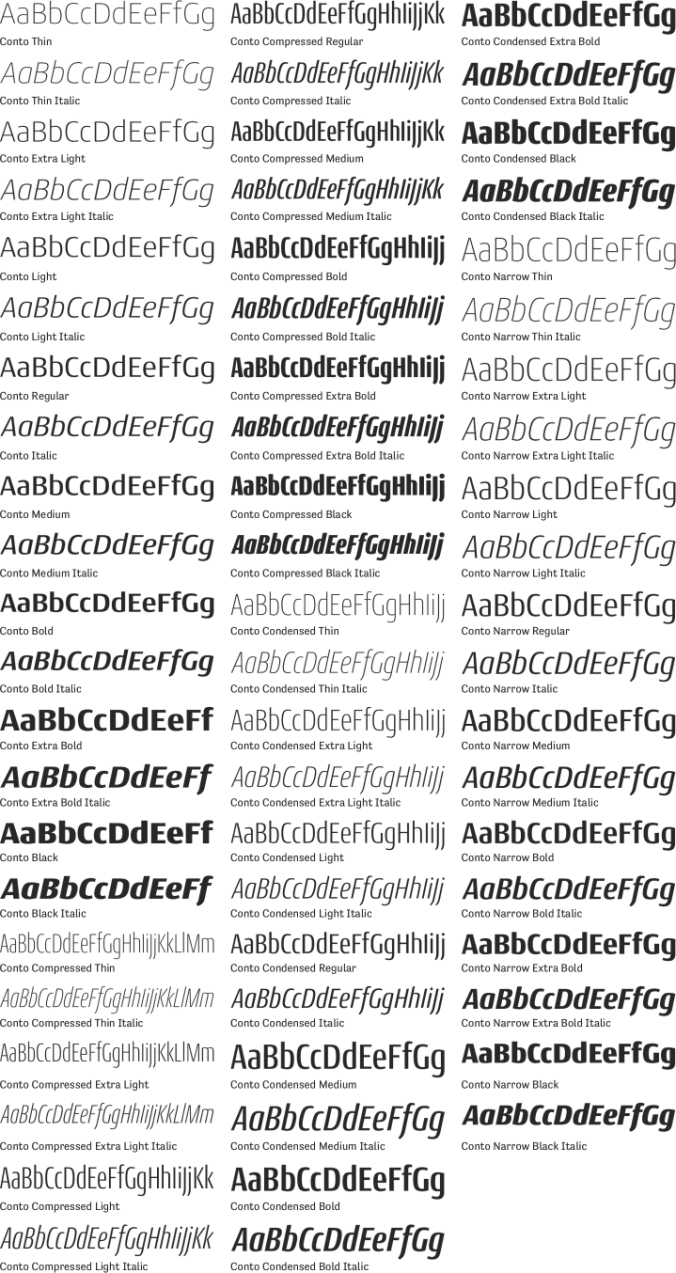 Conto Font Preview