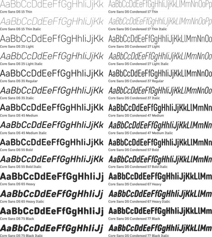 Core Sans DS Font Preview