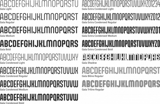 Gala Font Preview