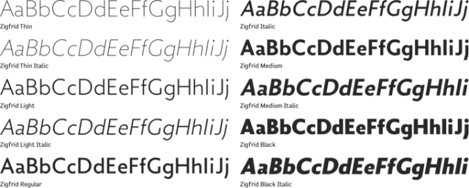 Zigfrid Font Preview