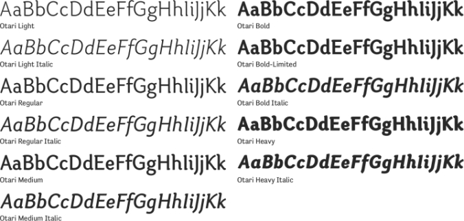 Otari Font Preview