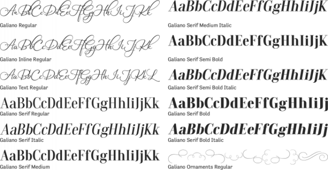 Galiano Font Preview