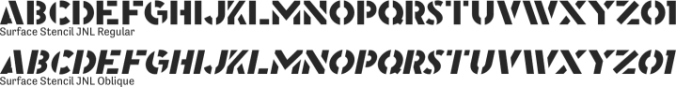 Surface Stencil JNL Font Preview