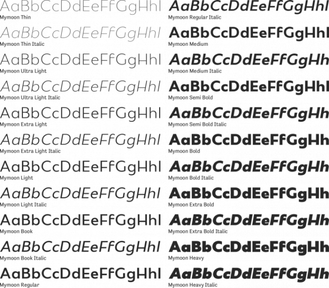 Mymoon Font Preview