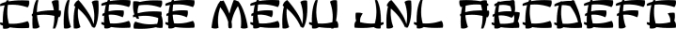 Chinese Menu JNL Font Preview
