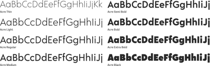 Acre Font Preview
