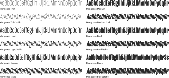 Mongoose Font Preview