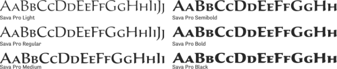 Sava Pro Font Preview