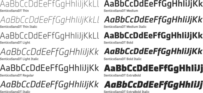 SenticoSansDT Font Preview