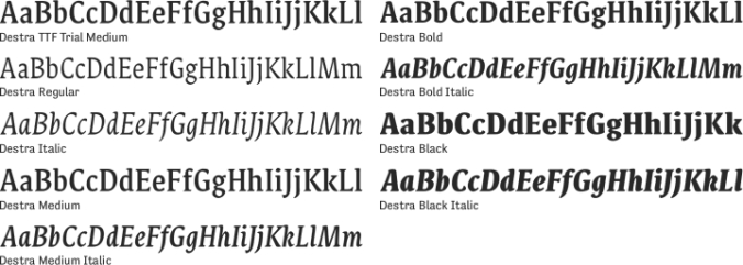 Destra Font Preview