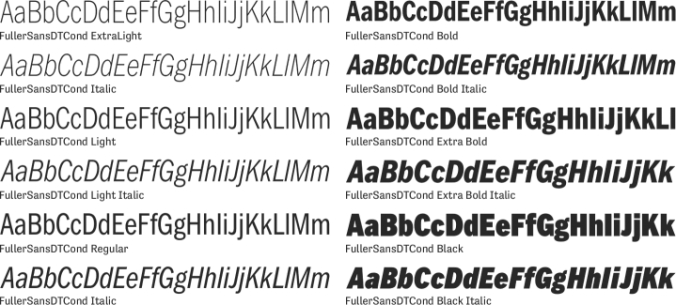 FullerSansDTCond Font Preview