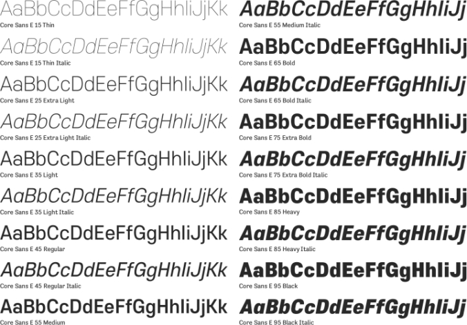 Core Sans E Font Preview