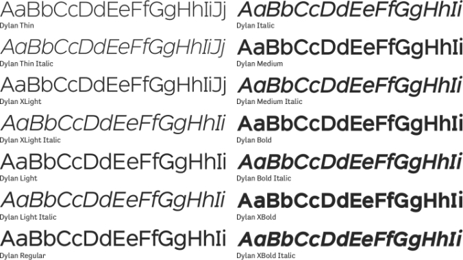Dylan Font Preview
