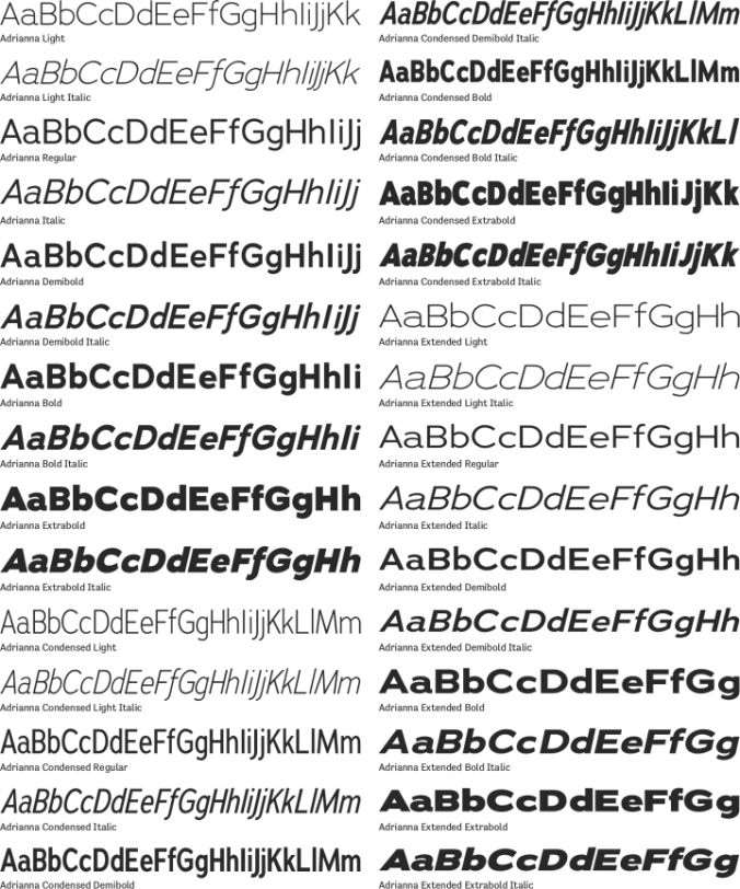 Adrianna Font Preview