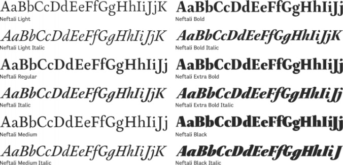 Neftali Font Preview