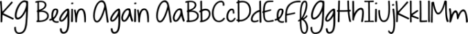 KG Begin Again Font Preview