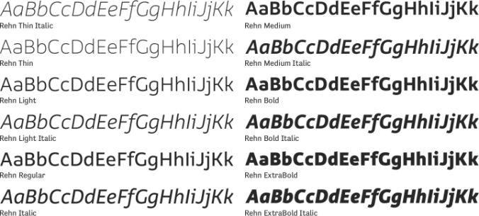 Rehn Font Preview