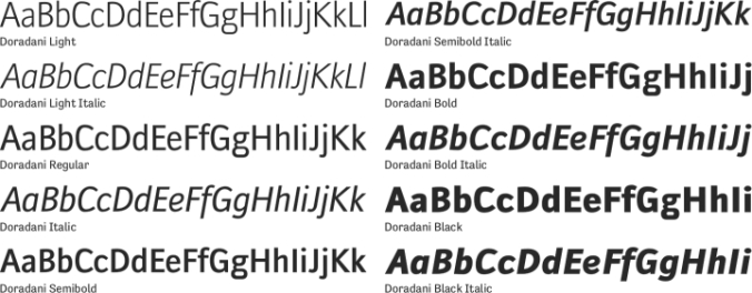 Doradani Font Preview