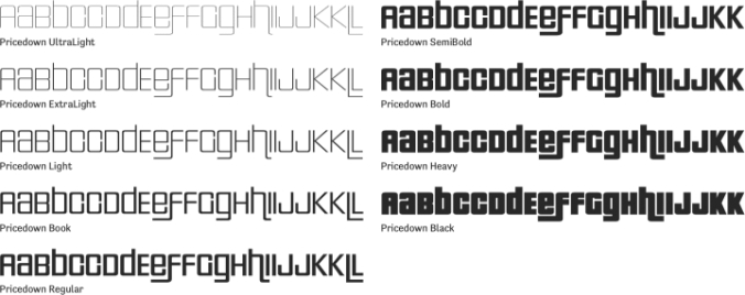 Pricedown Font Preview