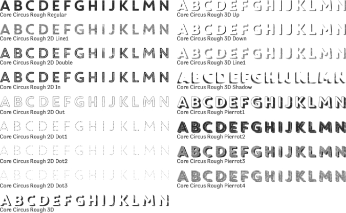 Core Circus Rough Font Preview