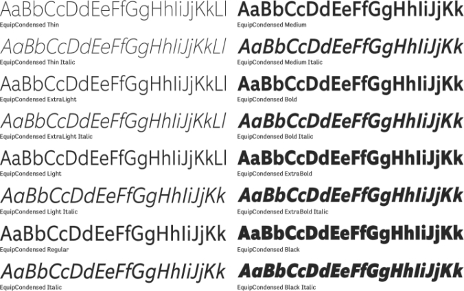 EquipCondensed Font Preview