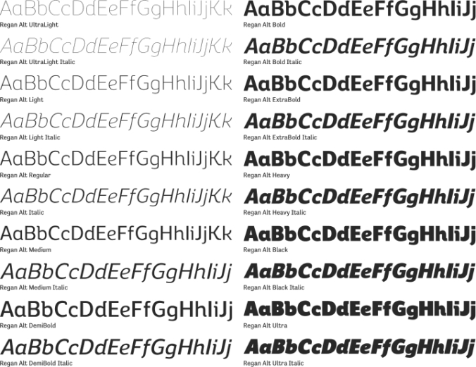 Regan Alt Font Preview