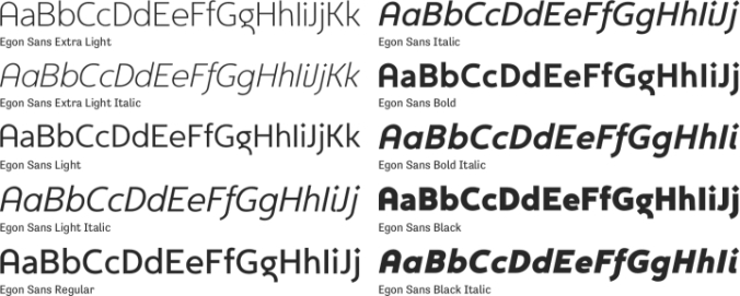 Egon Sans Font Preview