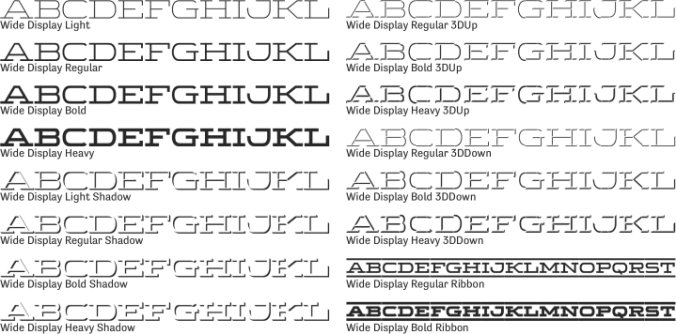 Wide Display Font Preview