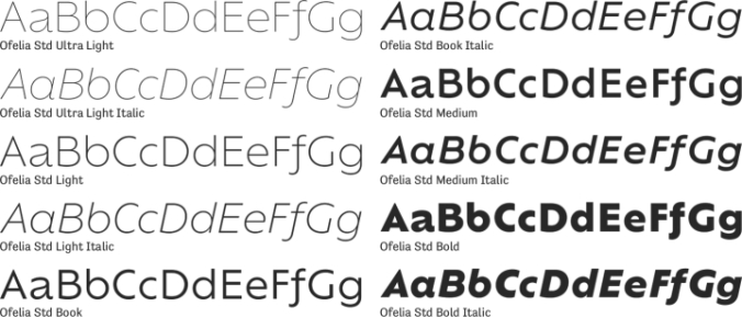 Ofelia Std Font Preview