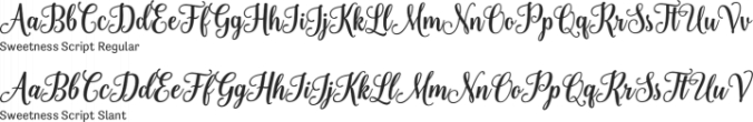 Sweetness Script Font Preview