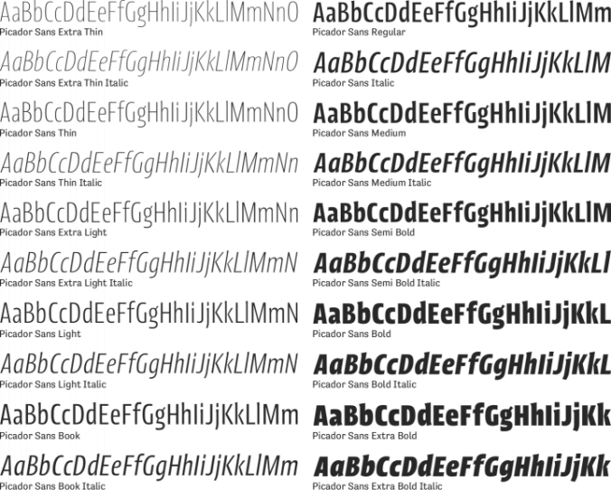 Picador Sans Font Preview