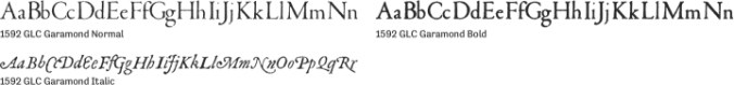 1592 GLC Garamond Font Preview