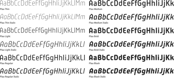 Plau Font Preview