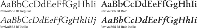 Revival565 BT Font Preview