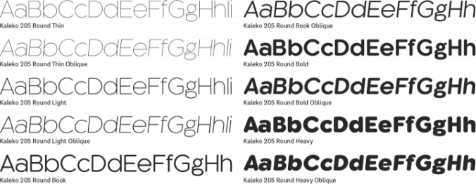 Kaleko 205 Round Font Preview