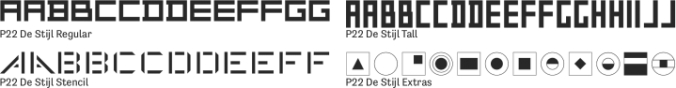 P22 De Stijl Font Preview
