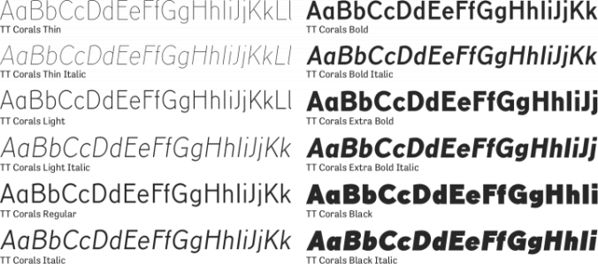 TT Corals Font Preview