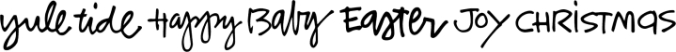Holiday and Party Words Font Preview