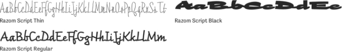 Razom Script Font Preview