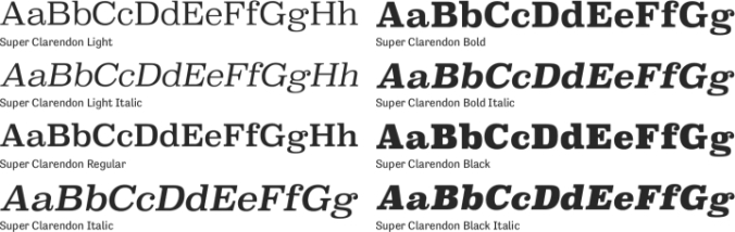 Super Clarendon Font Preview
